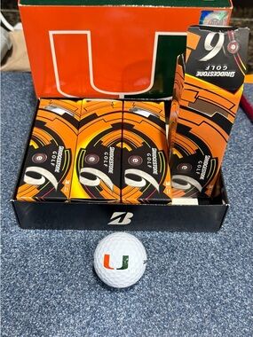 11 Bridgestone E6 Straight Distance U of MIAMI LOGO Golf Balls BRAND NEW IN BOX